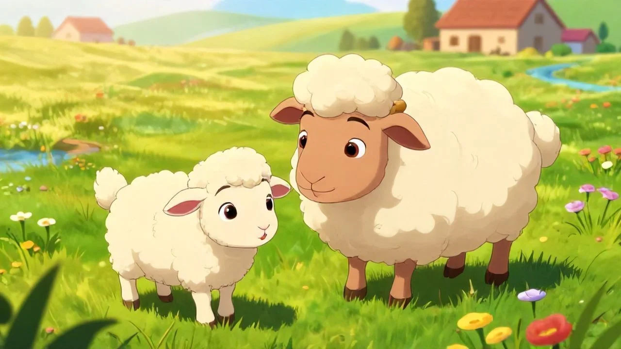 Akça Kuzu Annesiyle Çayırda