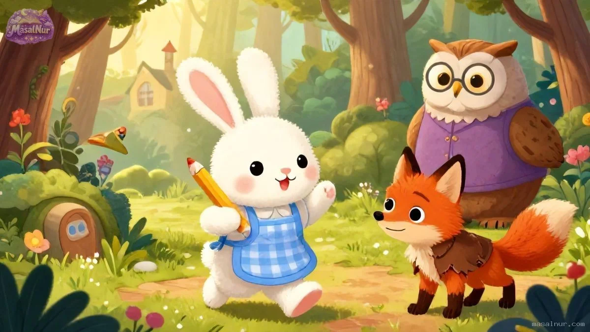 Okula Giden Minik Tavşan